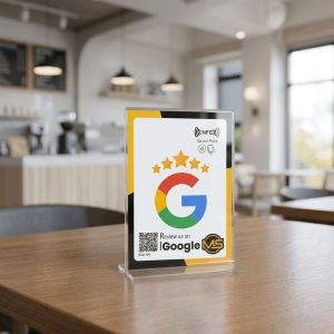 الرئيسية ستاند أكريلك يعمل بخاصية NFC+QR